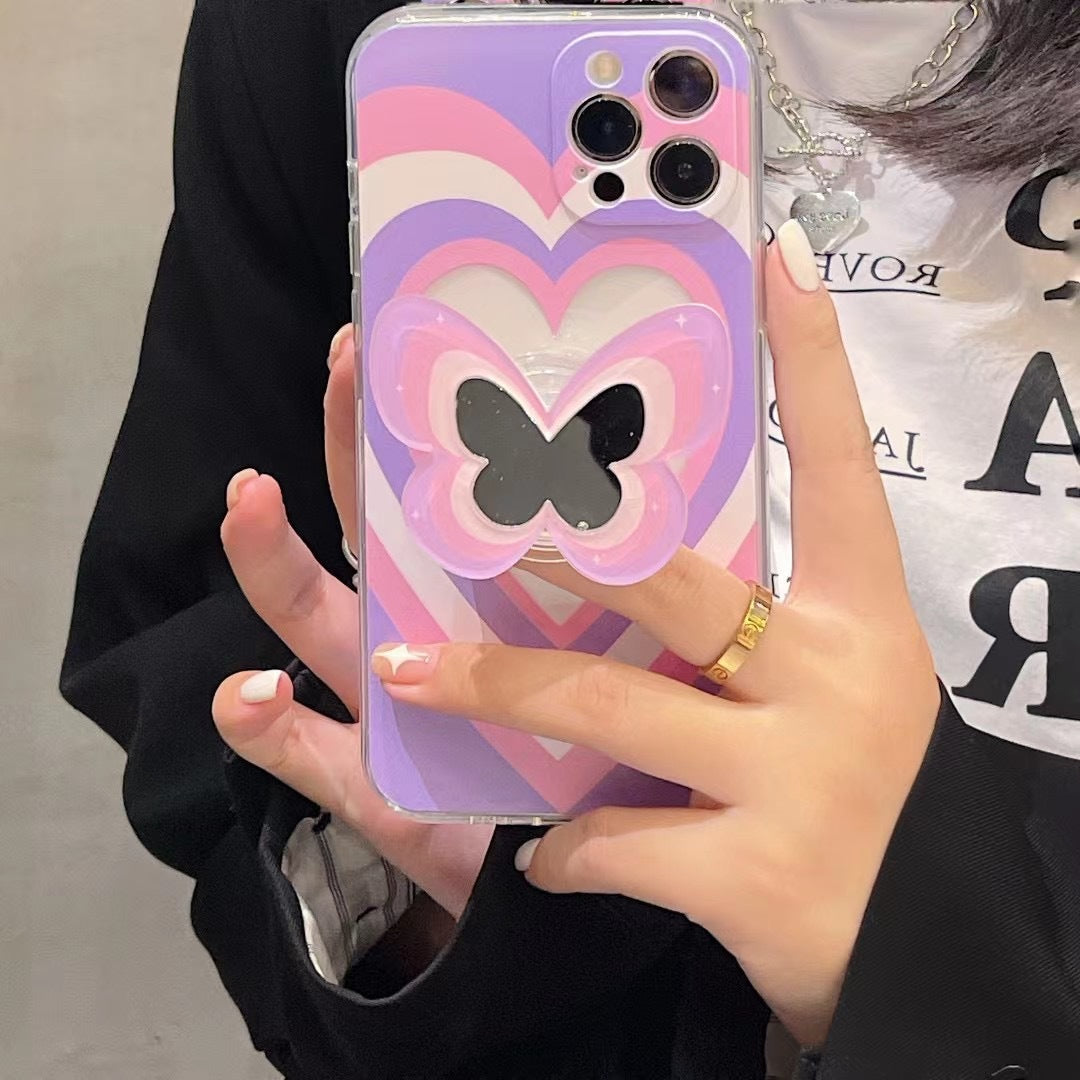 Stylish Phone Cases Ladies Phone Cover Color Butterfly Stand Silicone Phone Case