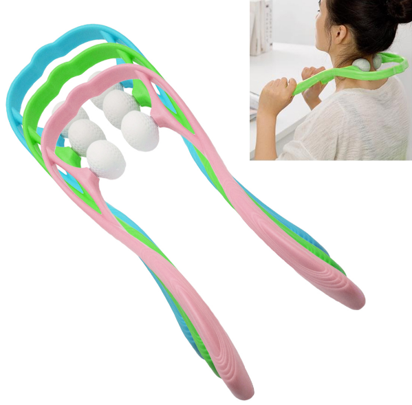 Neck Massageador Plastic Pressure Point Therapy Neck Massageador Massagem Relieve Hand Roller Neck Massager For Neck Shoulder Trigger Point