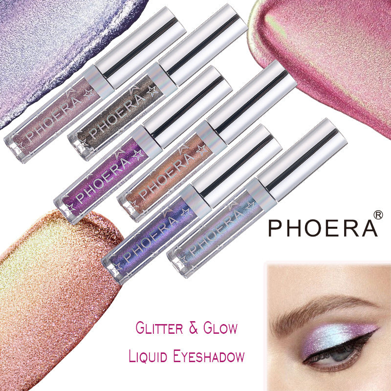 Eyeshadow Foe Women and Girls PHOERA Magnificent Metals Glitter and Glow Liquid Eyeshadow 12 Colors