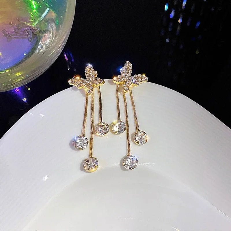 Fashion Jewelry Shiny Butterfly Earrings