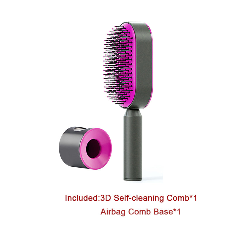 Hair Brush For Women Self Cleaning Hair Brush For Women One-key Cleaning Hair Loss Airbag Massage Scalp Comb Anti-Static Hairbrush