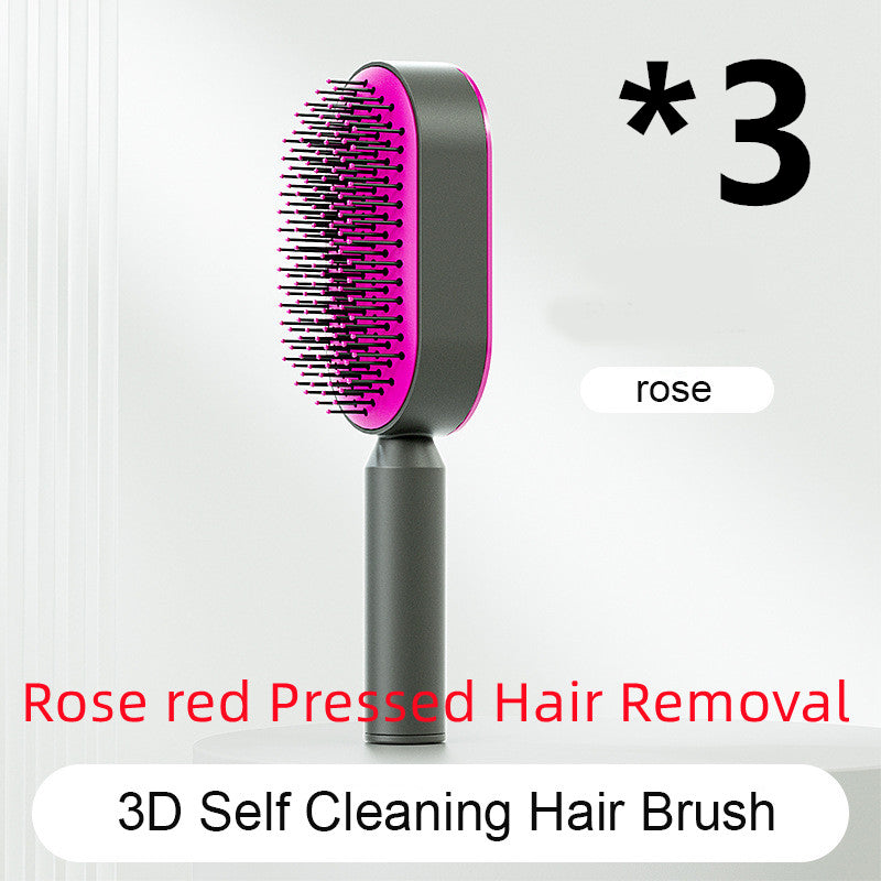 Hair Brush For Women Self Cleaning Hair Brush For Women One-key Cleaning Hair Loss Airbag Massage Scalp Comb Anti-Static Hairbrush