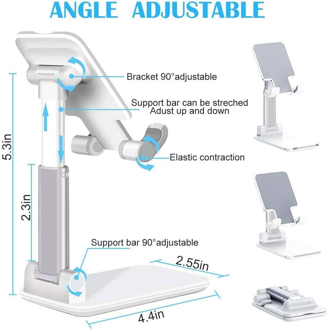 Phone Stand Desktop Holder Tablet Stand Mount Mobile Phone Desktop Tablet Holder Table Cell Foldable Extend Support Desk Mobile Phone Holder Stand