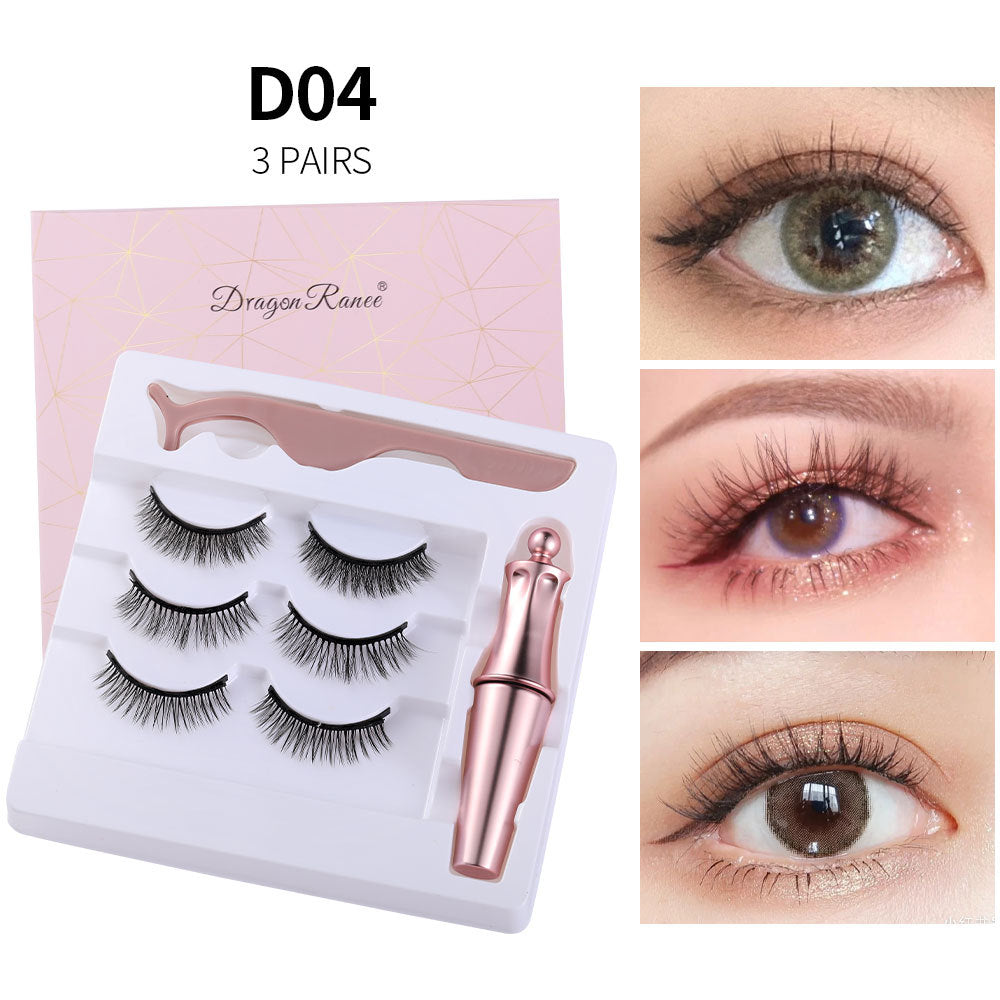 Liquid Eyeliner Natural Long Lasting Magnetic Liquid Eyeliner & Magnetic False Eyelashes & Tweezer Set Make up Set