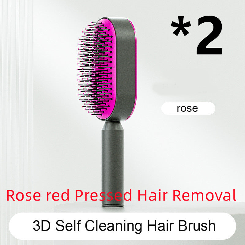 Hair Brush For Women Self Cleaning Hair Brush For Women One-key Cleaning Hair Loss Airbag Massage Scalp Comb Anti-Static Hairbrush