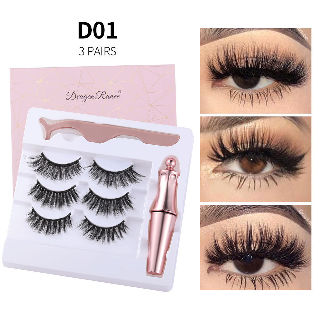 Liquid Eyeliner Natural Long Lasting Magnetic Liquid Eyeliner & Magnetic False Eyelashes & Tweezer Set Make up Set