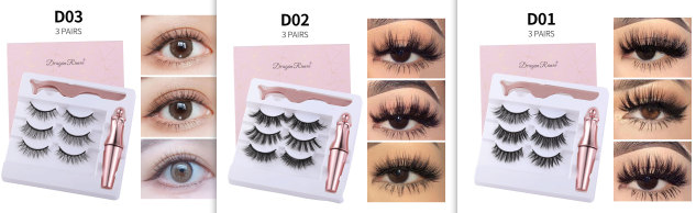 Liquid Eyeliner Natural Long Lasting Magnetic Liquid Eyeliner & Magnetic False Eyelashes & Tweezer Set Make up Set