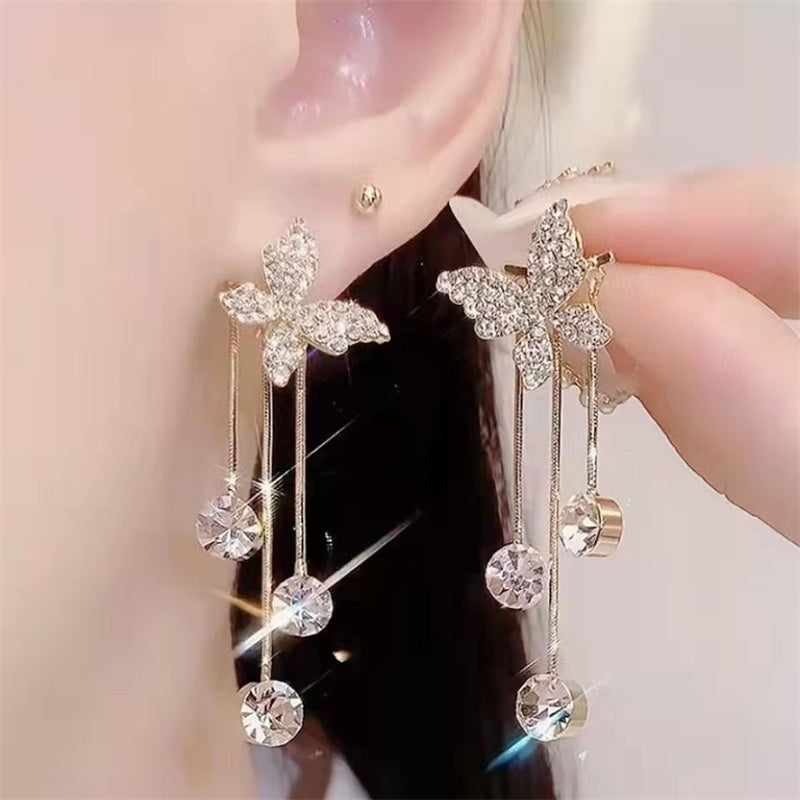 Fashion Jewelry Shiny Butterfly Earrings