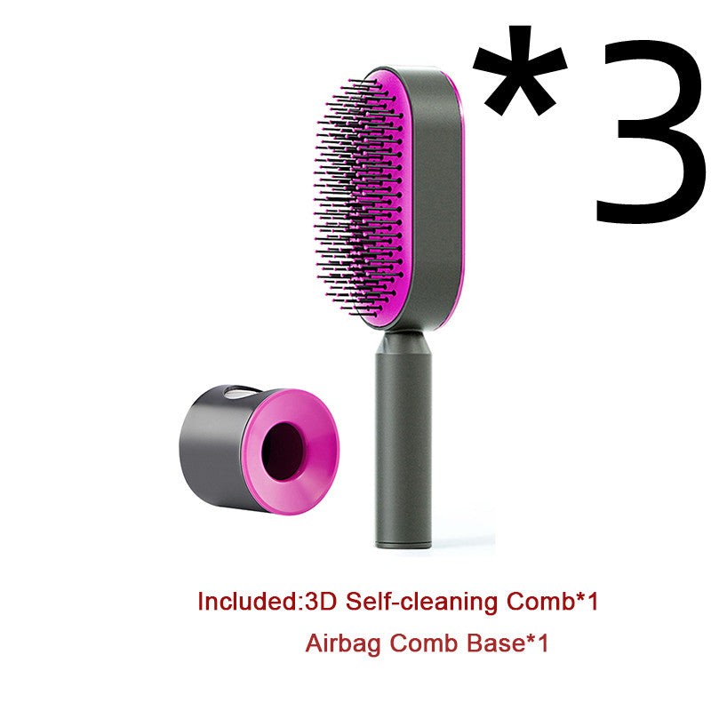 Hair Brush For Women Self Cleaning Hair Brush For Women One-key Cleaning Hair Loss Airbag Massage Scalp Comb Anti-Static Hairbrush