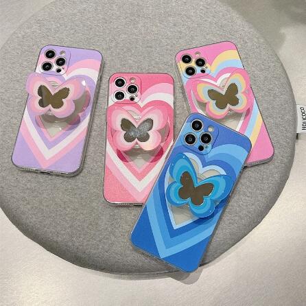 Stylish Phone Cases Ladies Phone Cover Color Butterfly Stand Silicone Phone Case