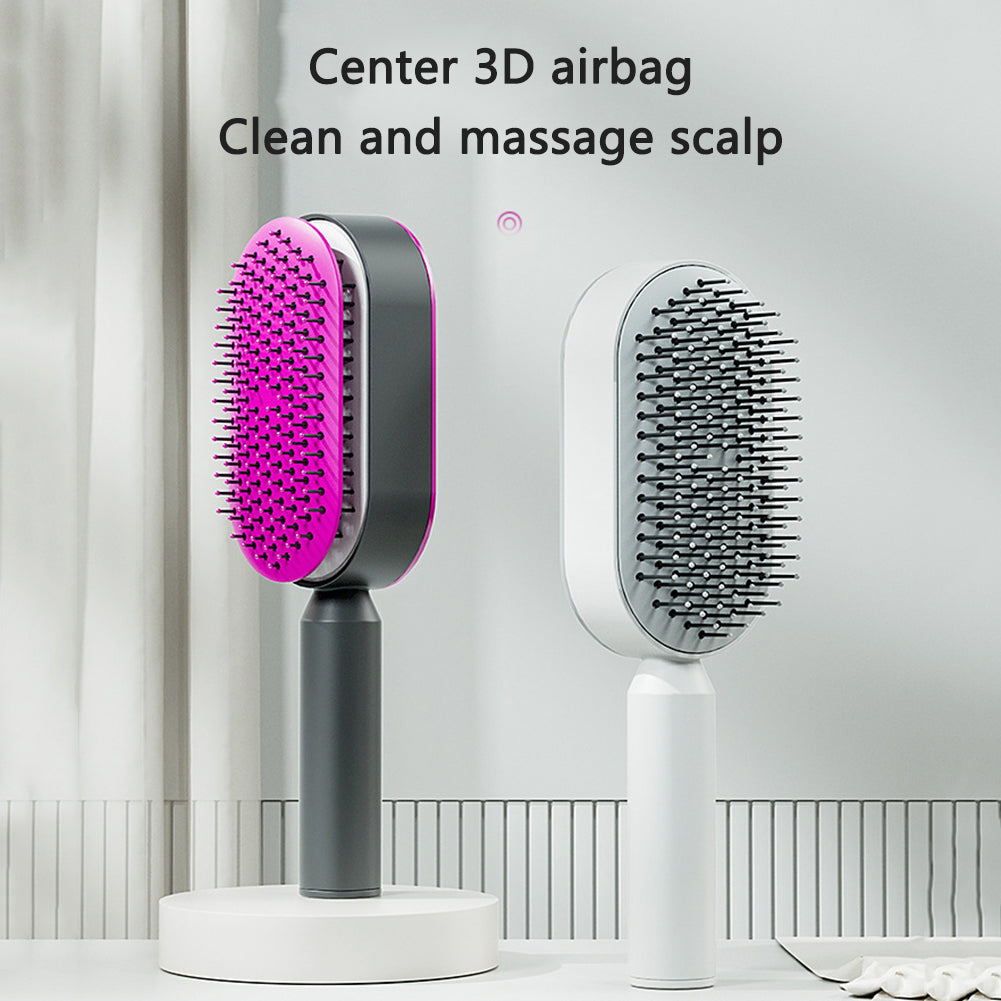 Hair Brush For Women Self Cleaning Hair Brush For Women One-key Cleaning Hair Loss Airbag Massage Scalp Comb Anti-Static Hairbrush