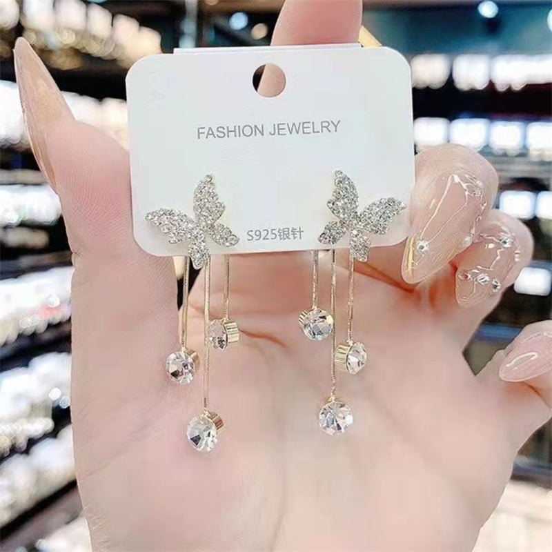 Fashion Jewelry Shiny Butterfly Earrings