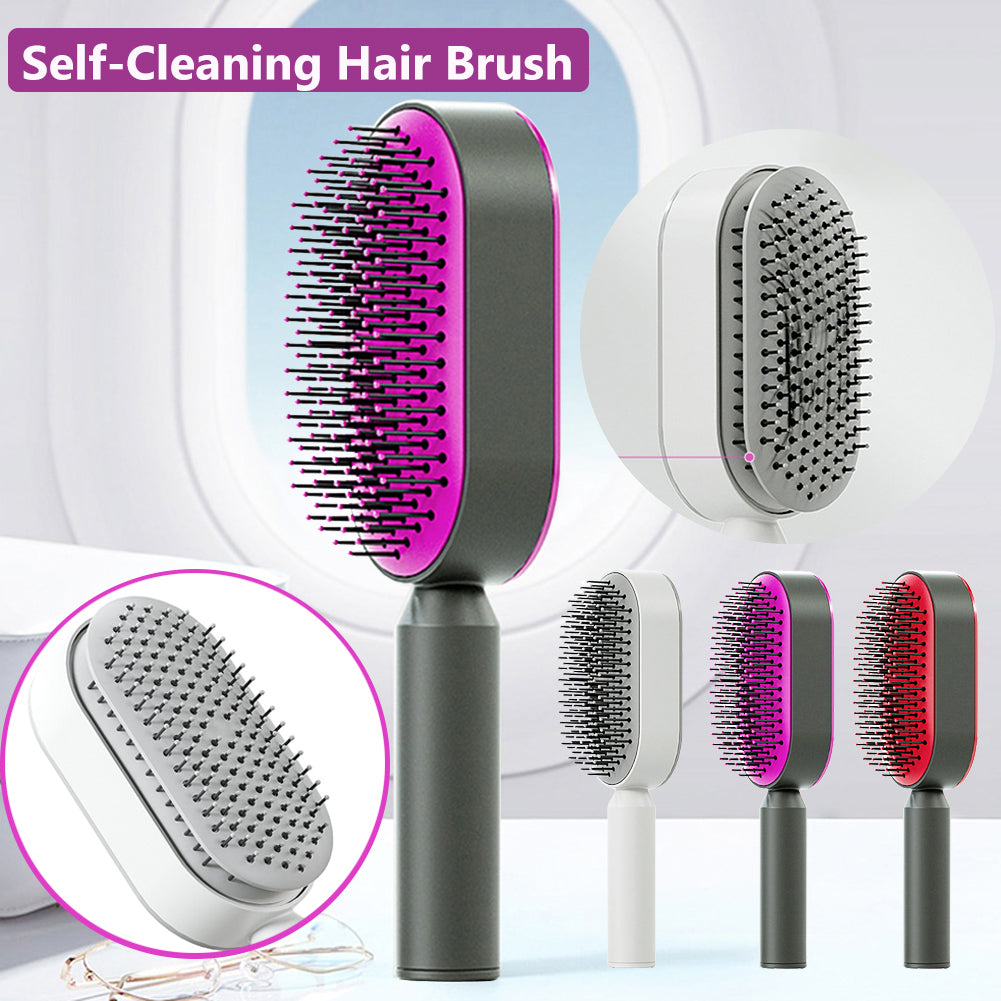 Hair Brush For Women Self Cleaning Hair Brush For Women One-key Cleaning Hair Loss Airbag Massage Scalp Comb Anti-Static Hairbrush